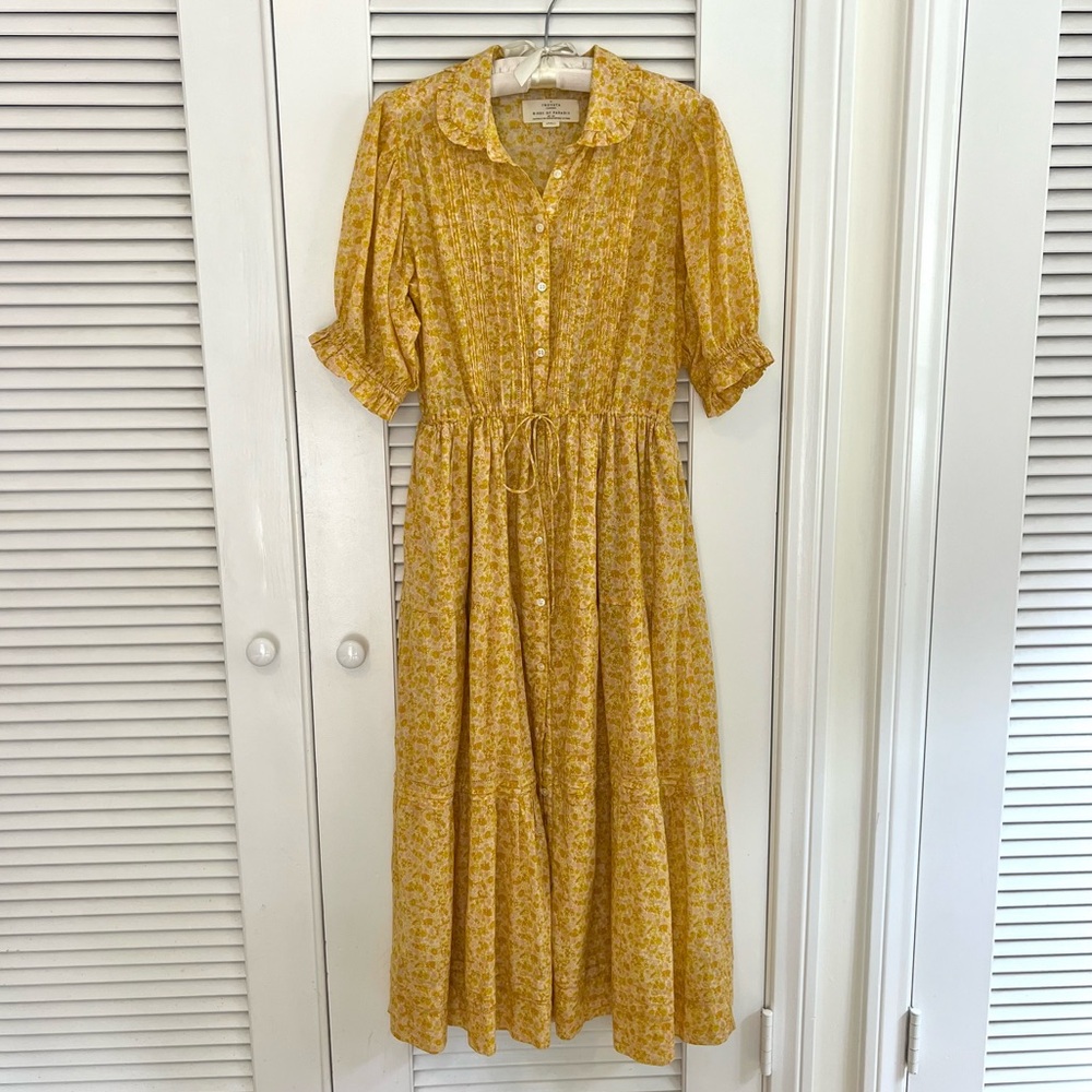 Trovata Birds of Paradise Yellow Floral Dress Small